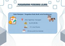 Pengumuman Pemenang Lelang Pengadaan Kuda